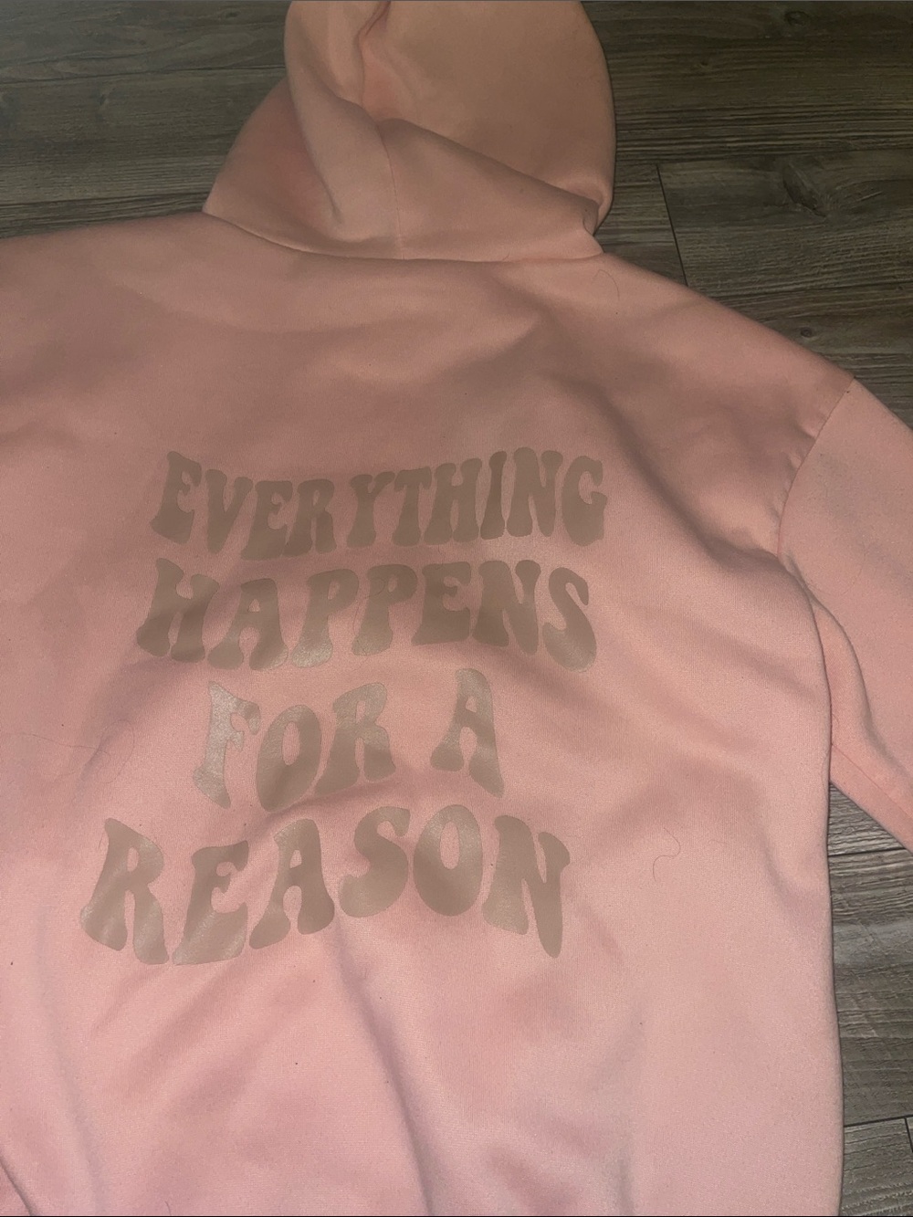 Peach Graphic Hoodie - "Everything Happens For A Reason"